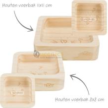 Natuurlijke houten voerbak voor hamster